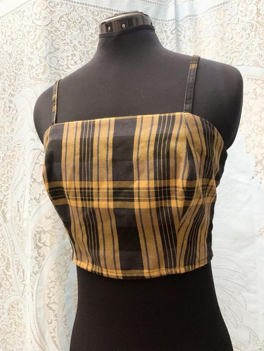 Aeropostale Plaid Clueless Crop Top Grunge Punk Mall Goth Cami Bustier